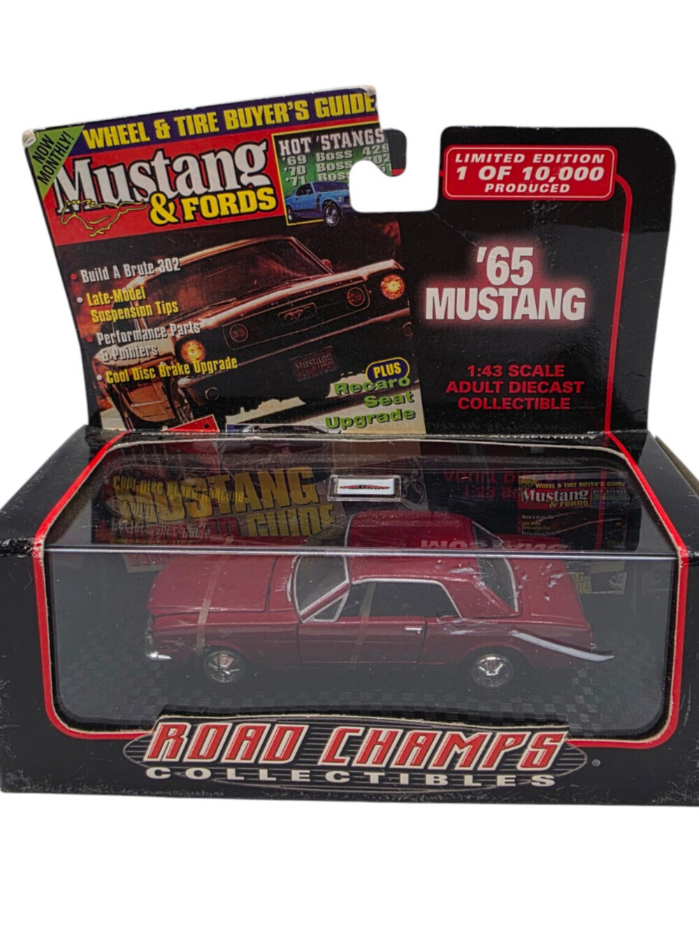 Road Champs Mustang & Fords 1965 Mustang 1:43 Diecast Limited Edition. NIB 1999
